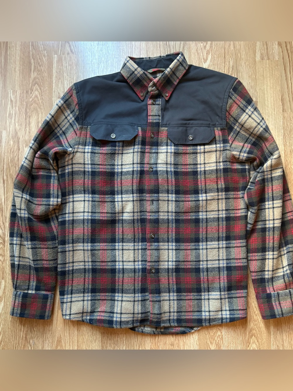 Fjallraven granit shirt wool blend plaid size S red tan colorway